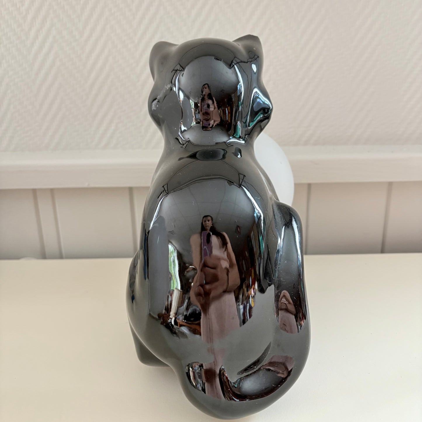 Lampe en céramique chat