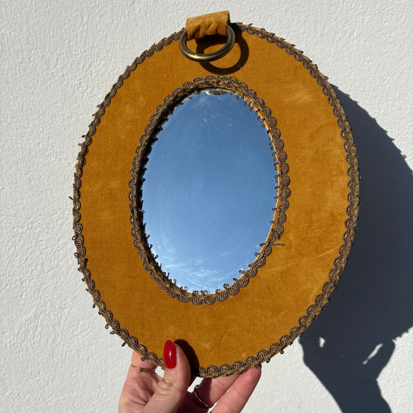 Miroir ancien velours