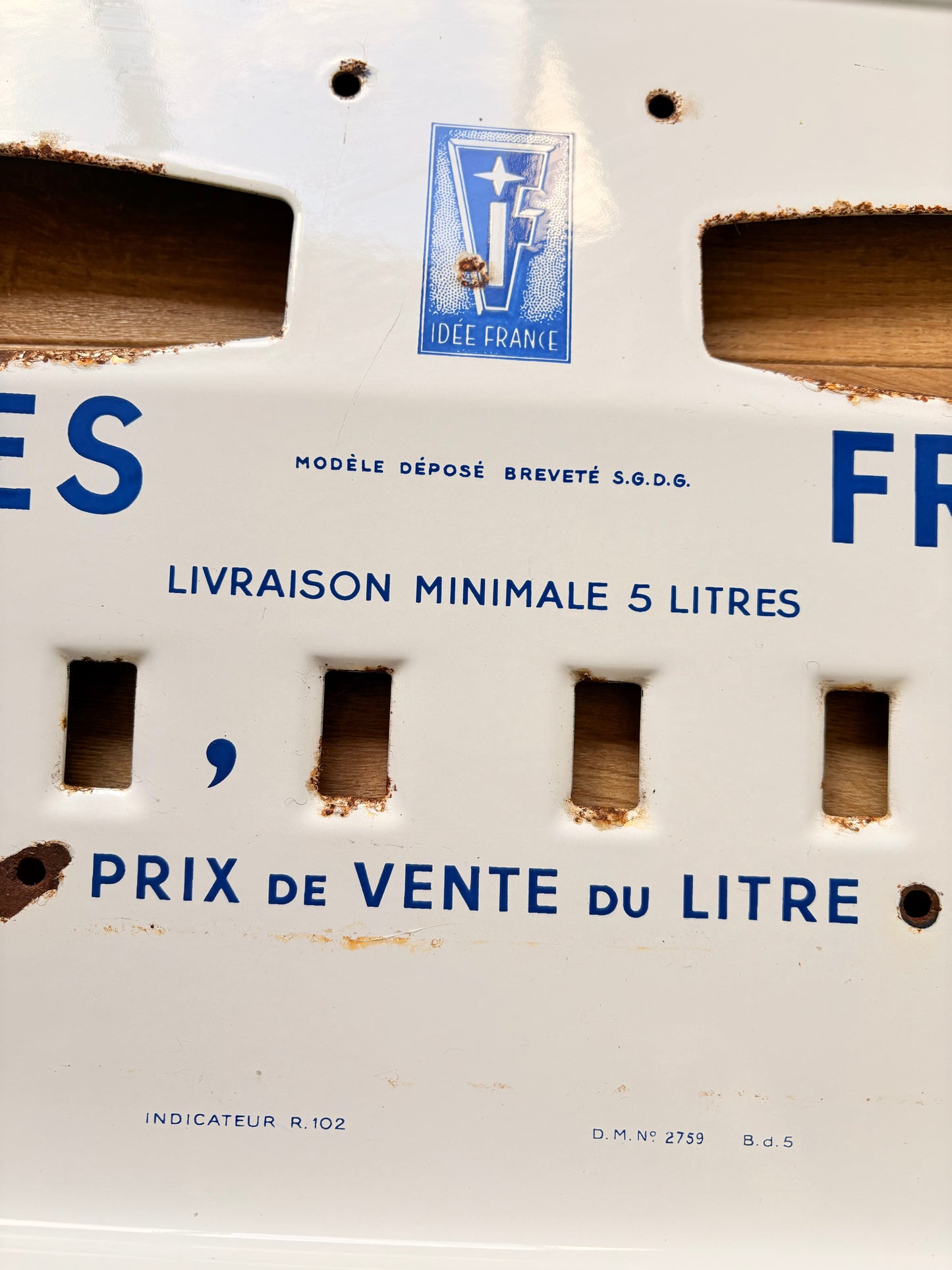 Grande plaque émaillée de pompe à essence