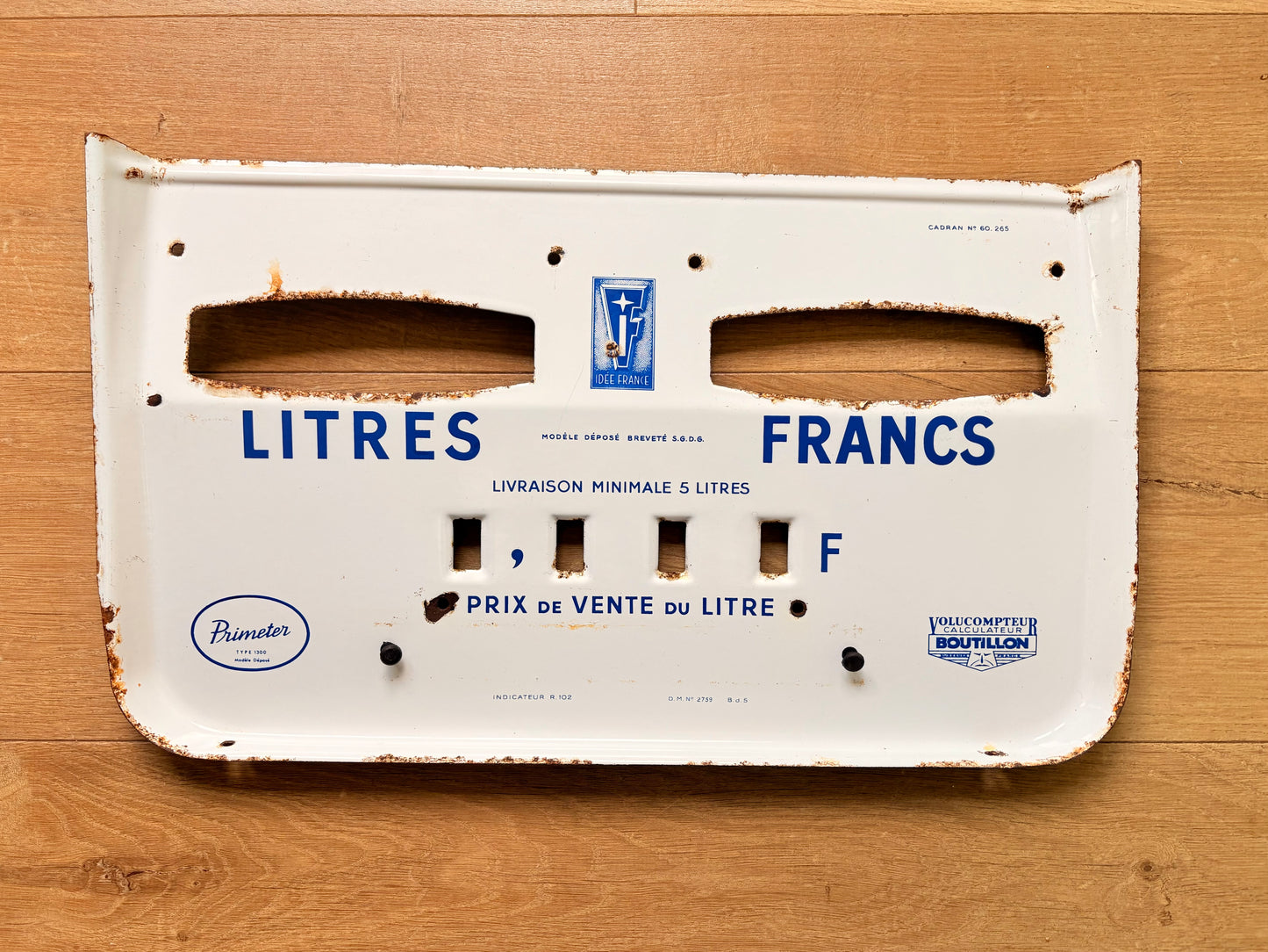 Grande plaque émaillée de pompe à essence