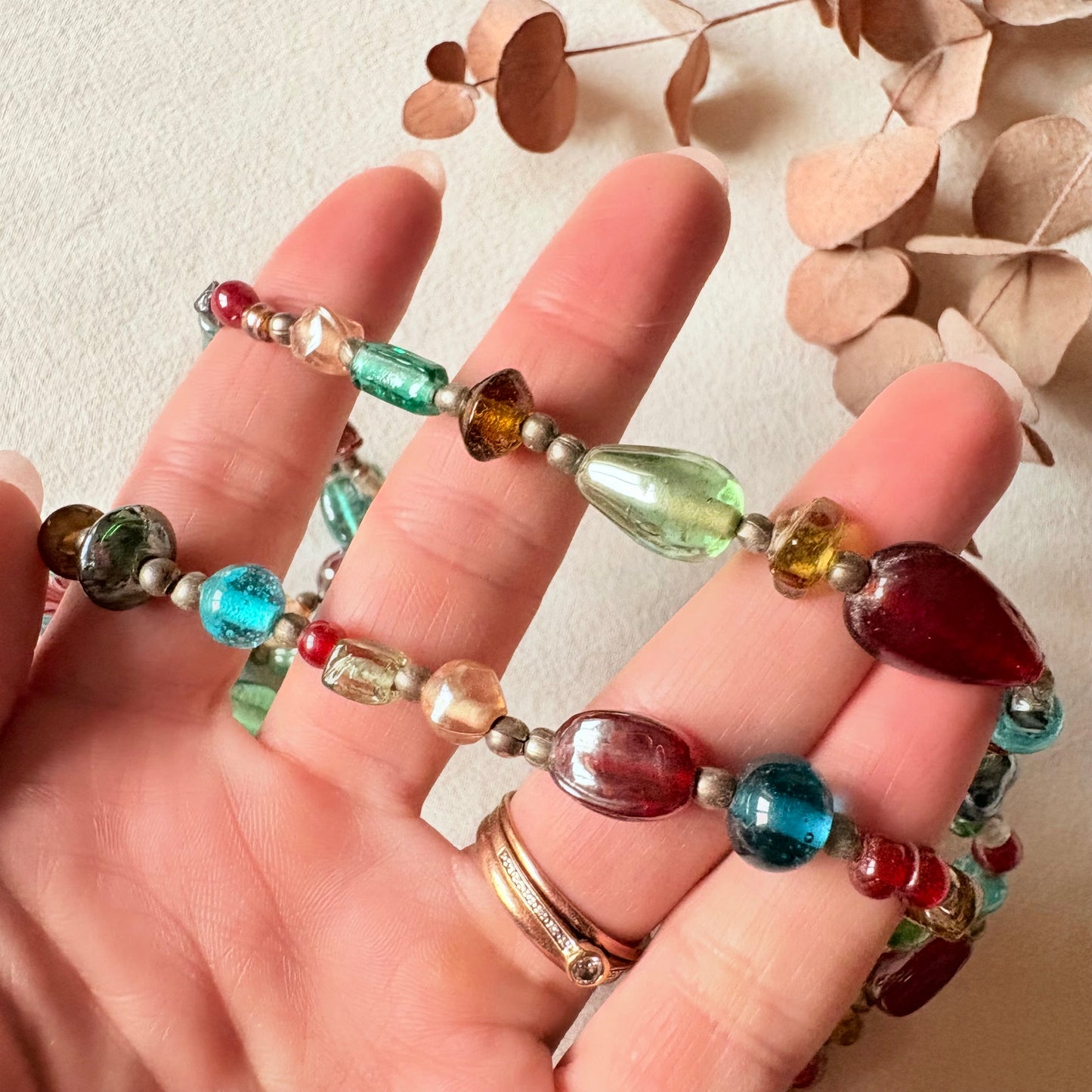 Sautoir en perles de verre