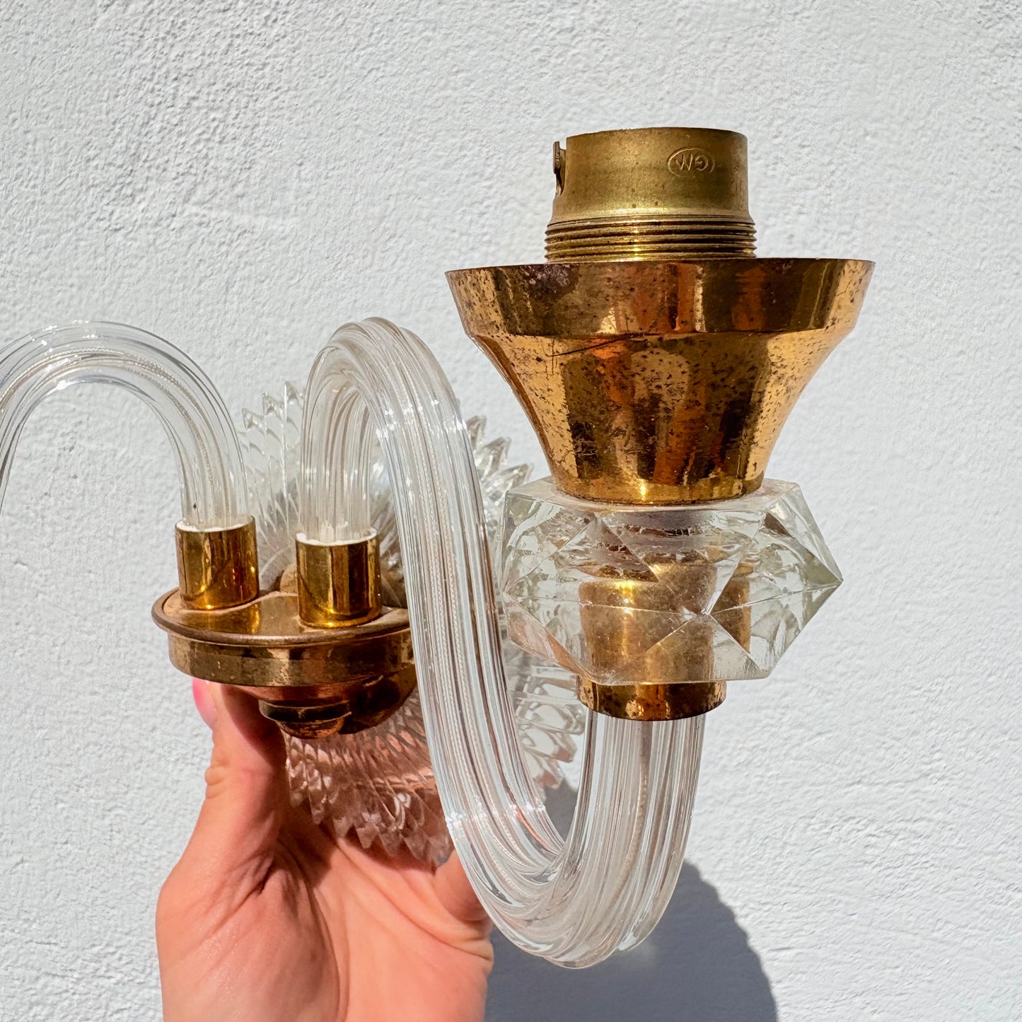Applique en verre et laiton