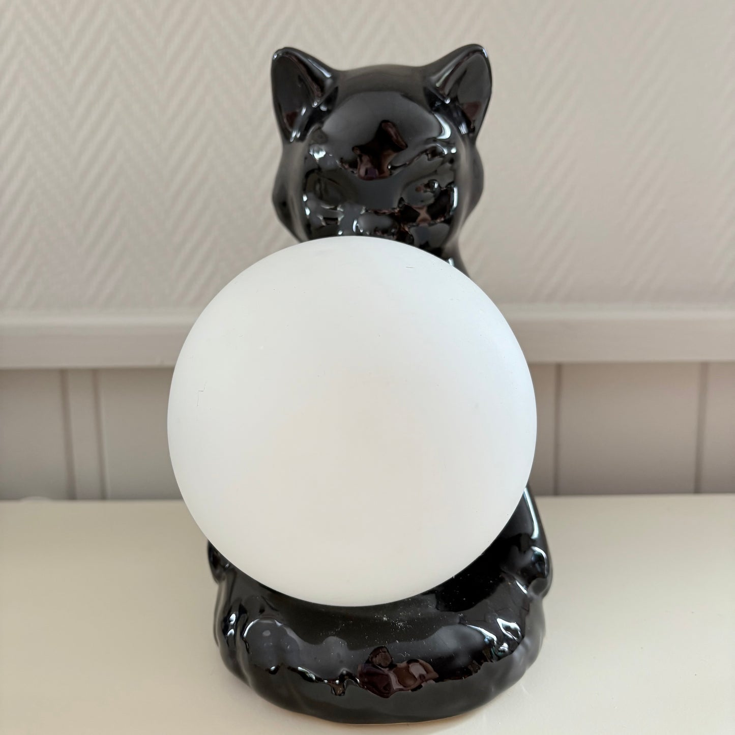 Lampe en céramique chat