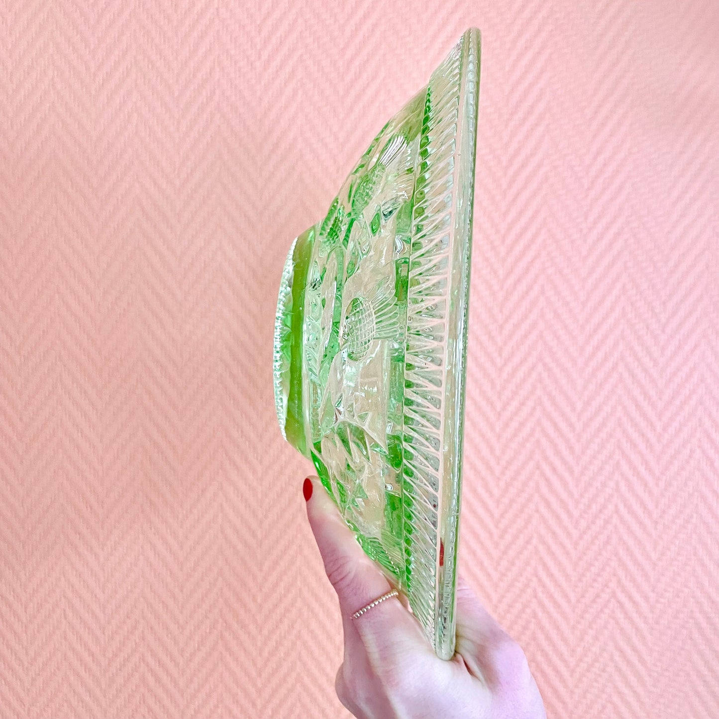 Saladier en verre vert