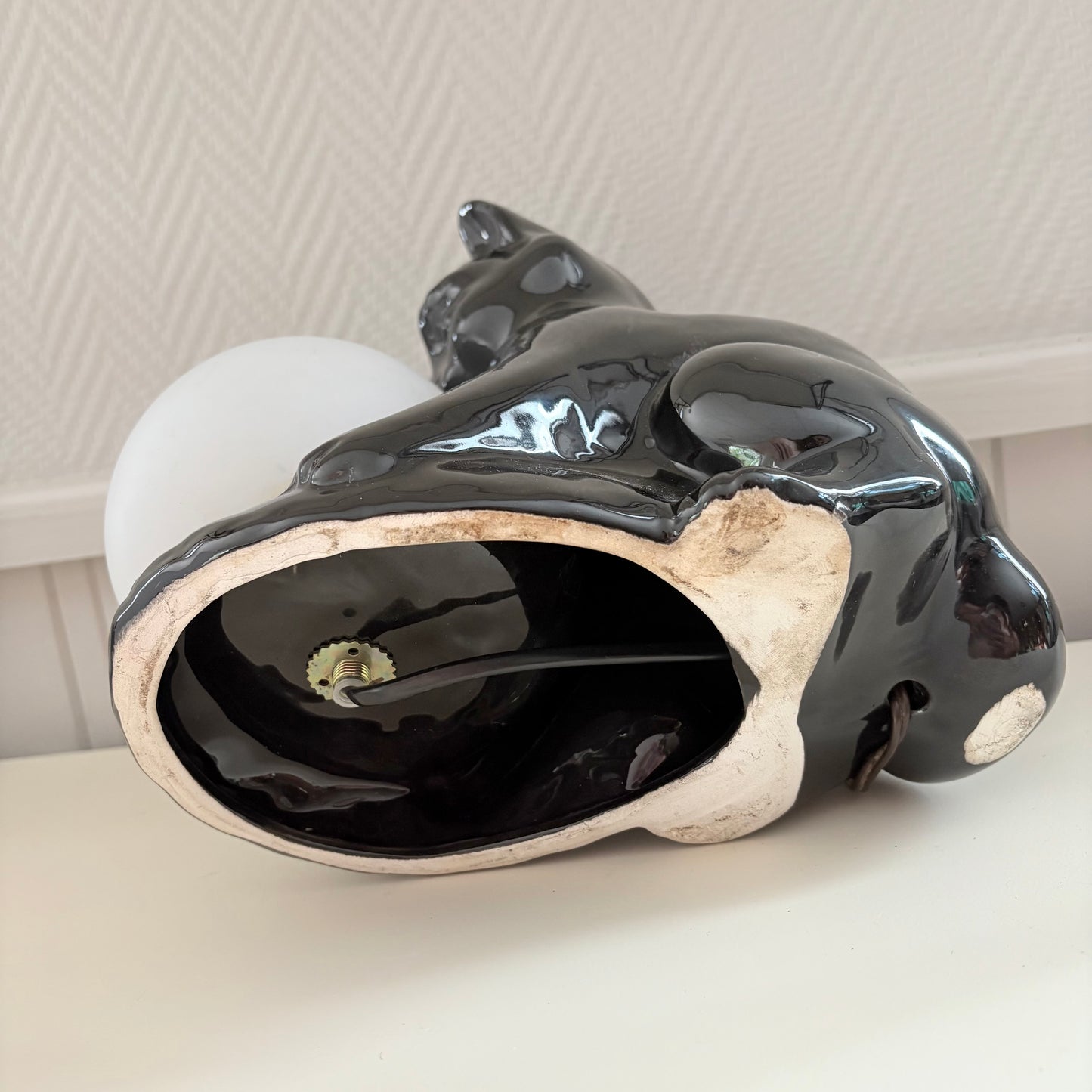 Lampe en céramique chat