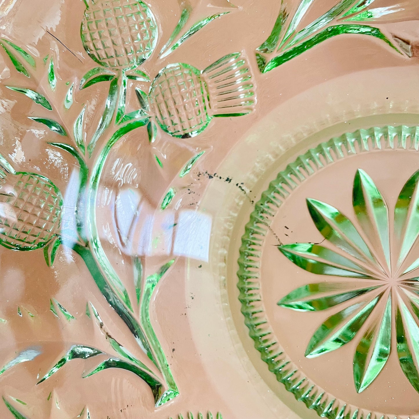 Saladier en verre vert