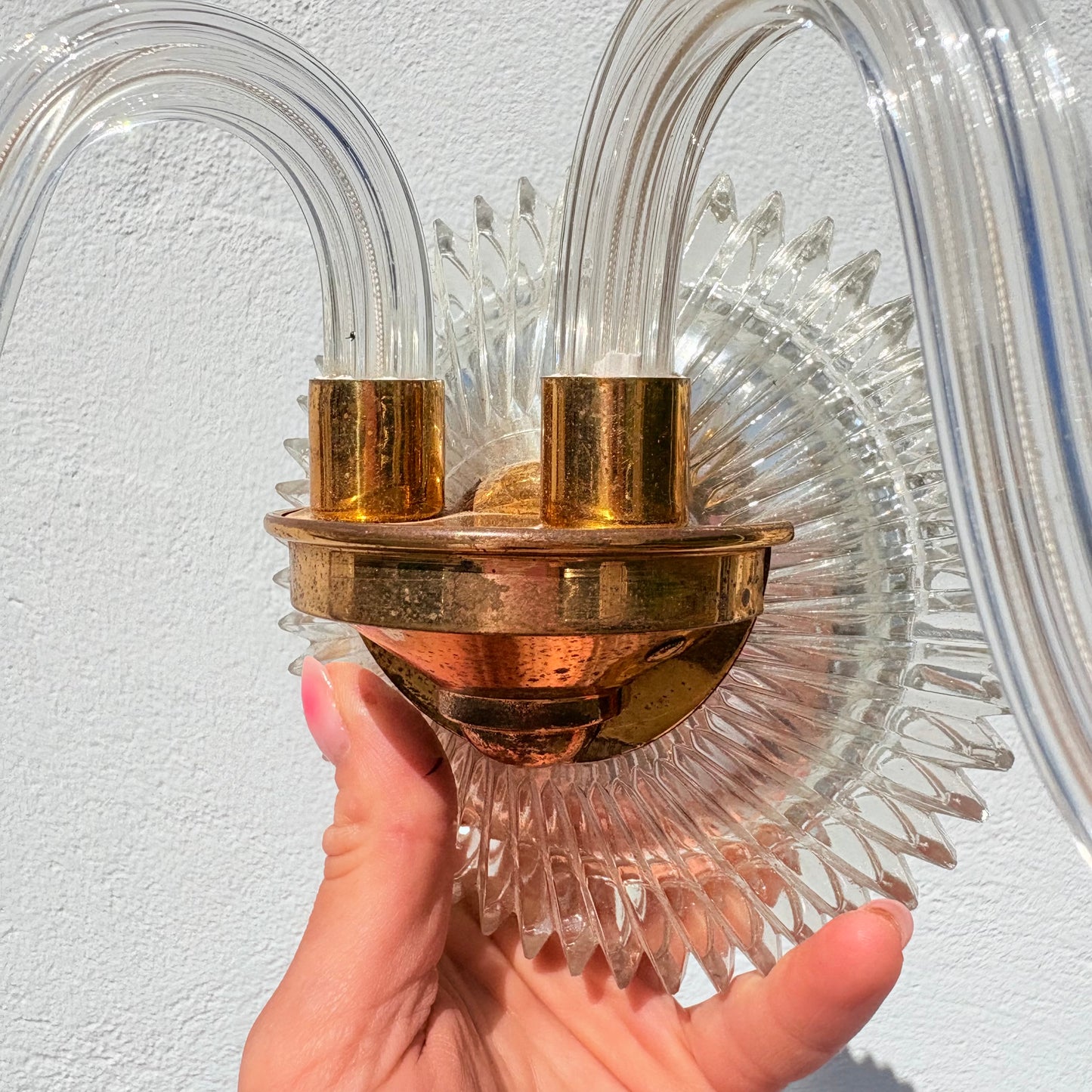 Applique en verre et laiton