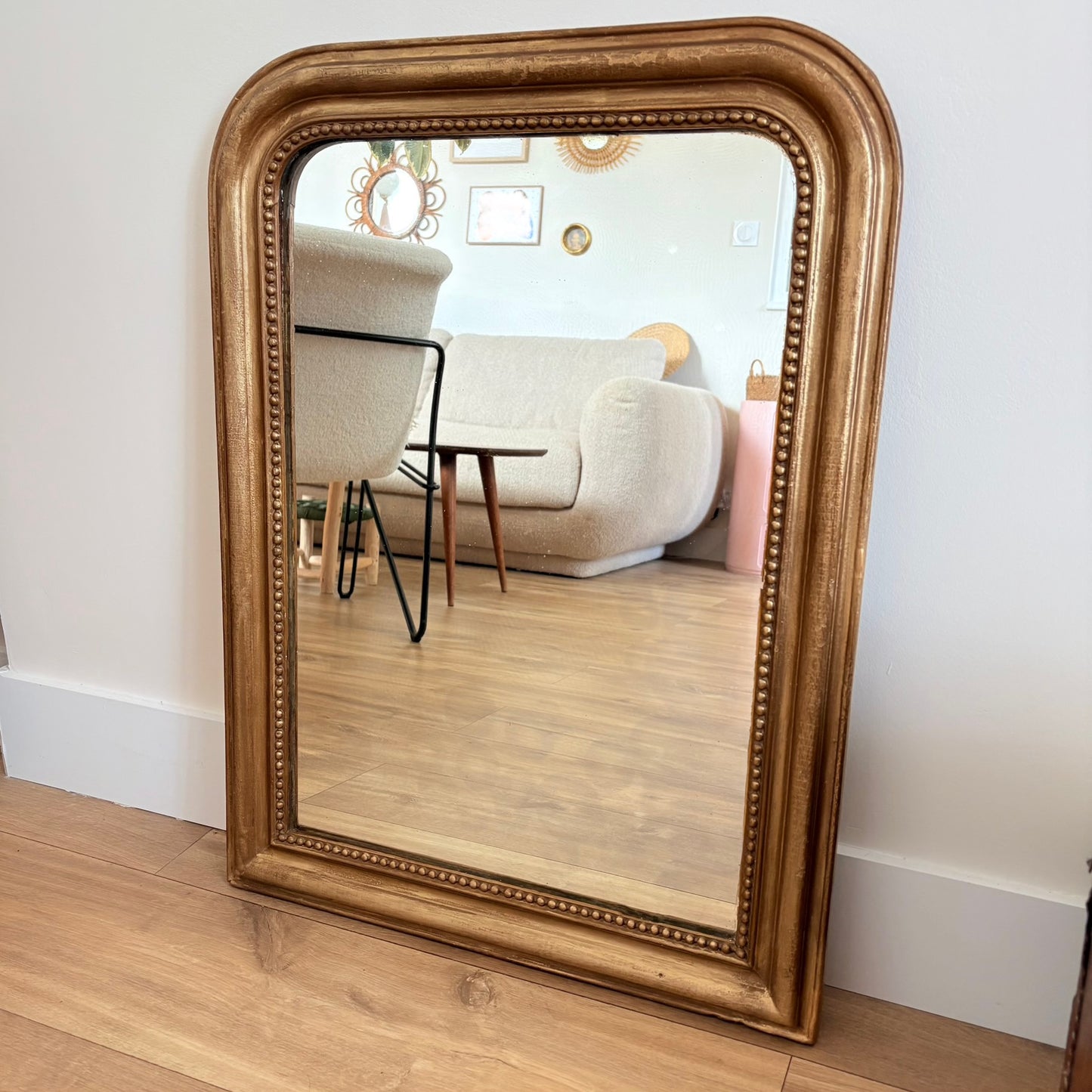 Miroir de cheminée doré style Louis Philippe