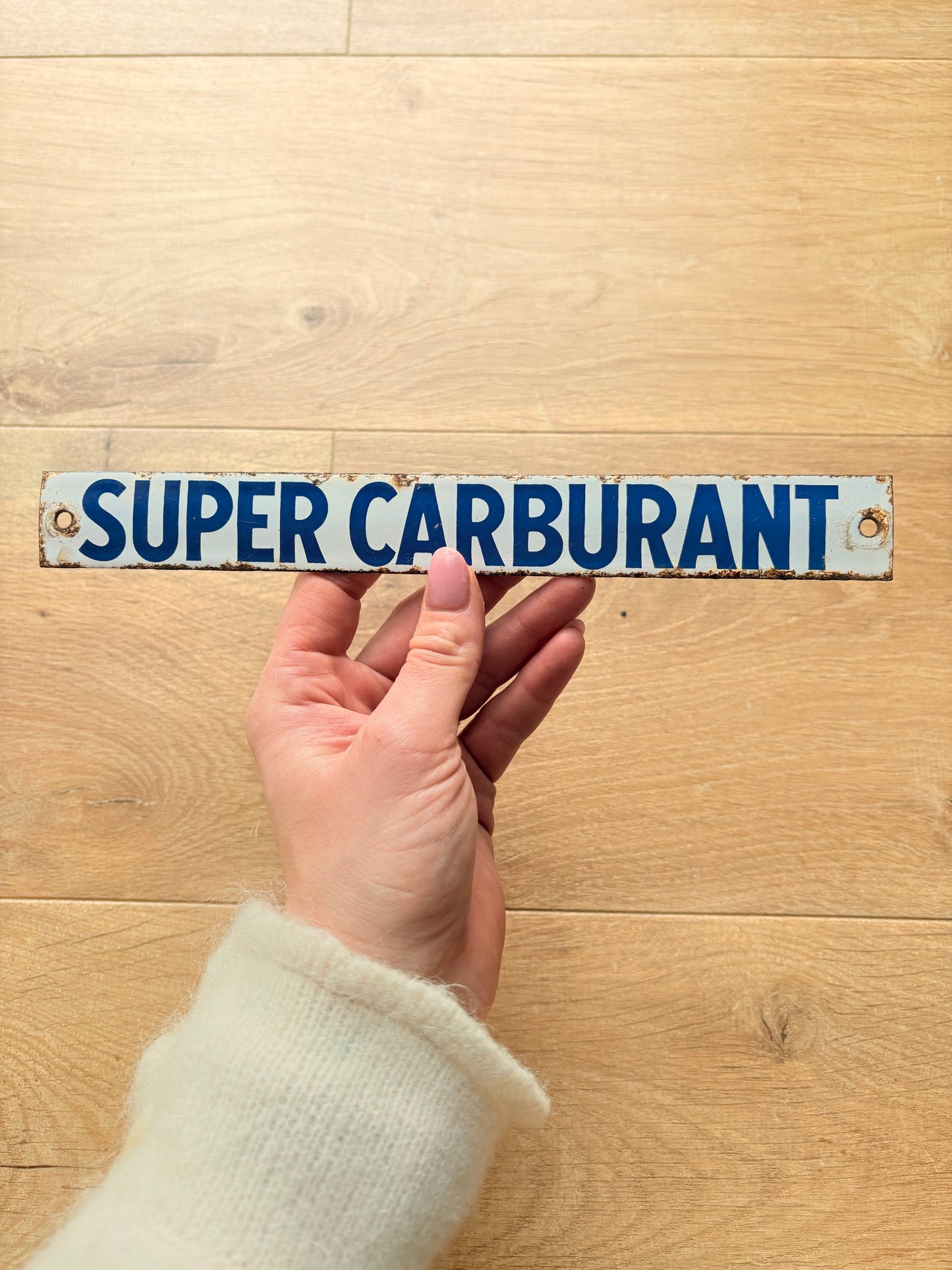 Plaque émaillée super carburant