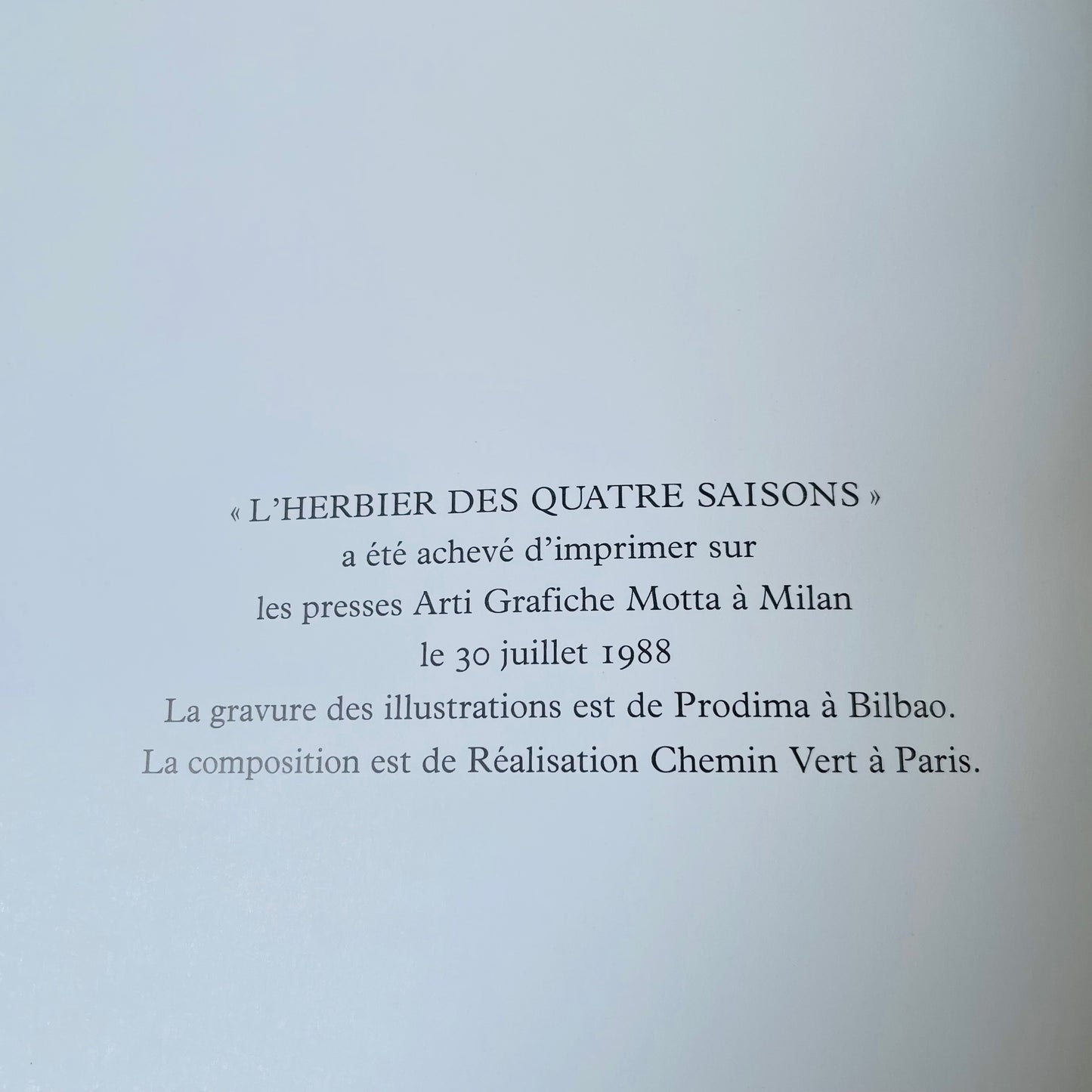 Livre L’herbier des quatre saisons - Mazenod