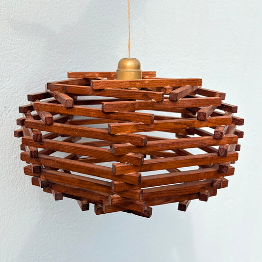 Abat jour en bois vintage