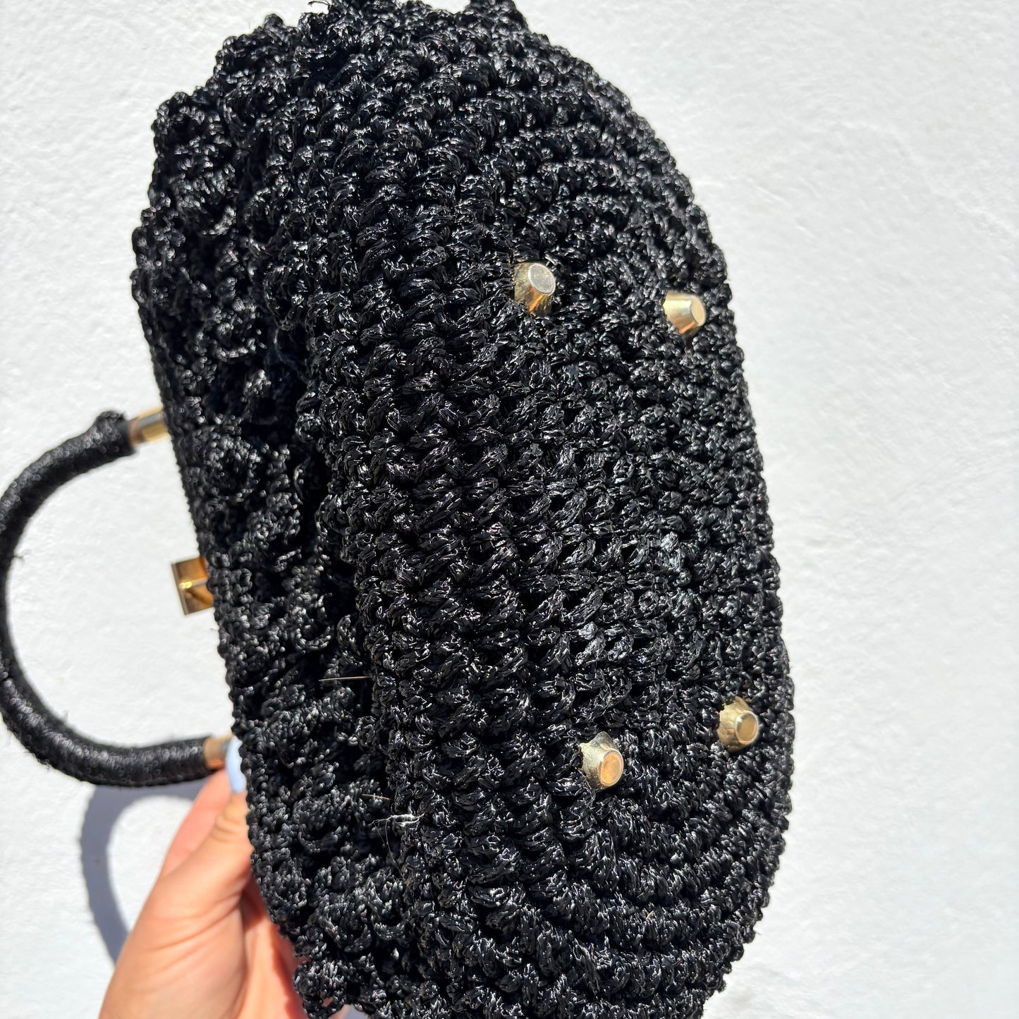 Sac noir ancien en crochet