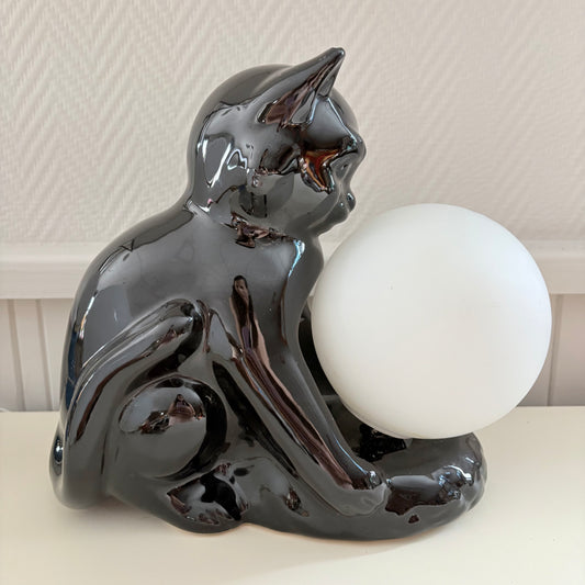 Lampe en céramique chat