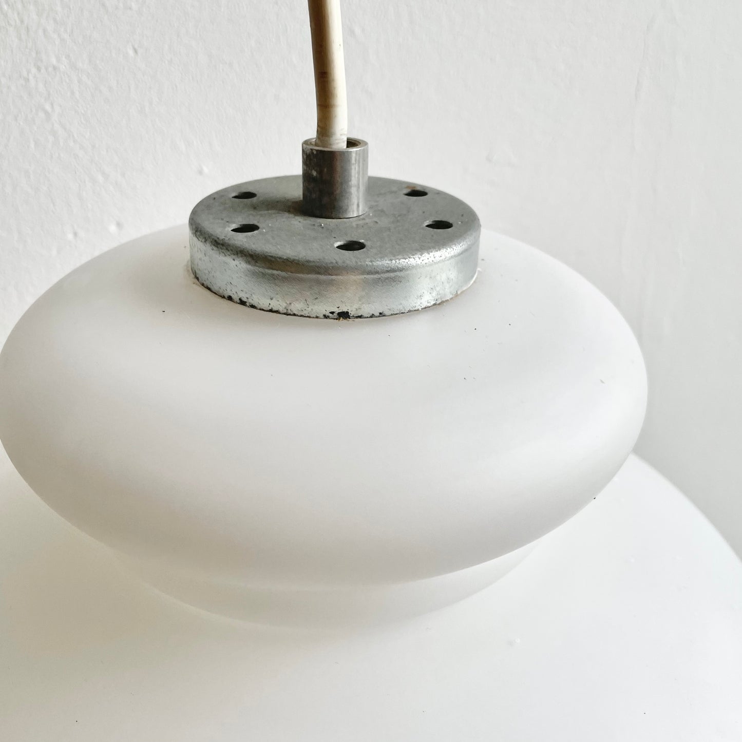 Suspension Space age verre blanc