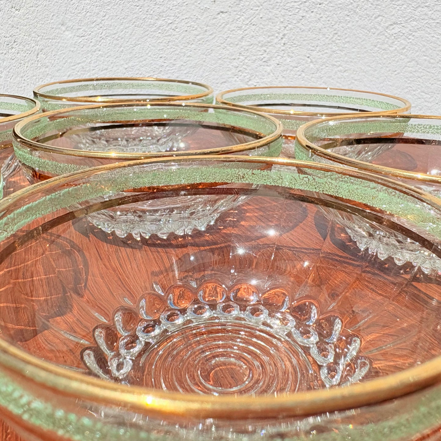 Lot de coupelles en verre granité