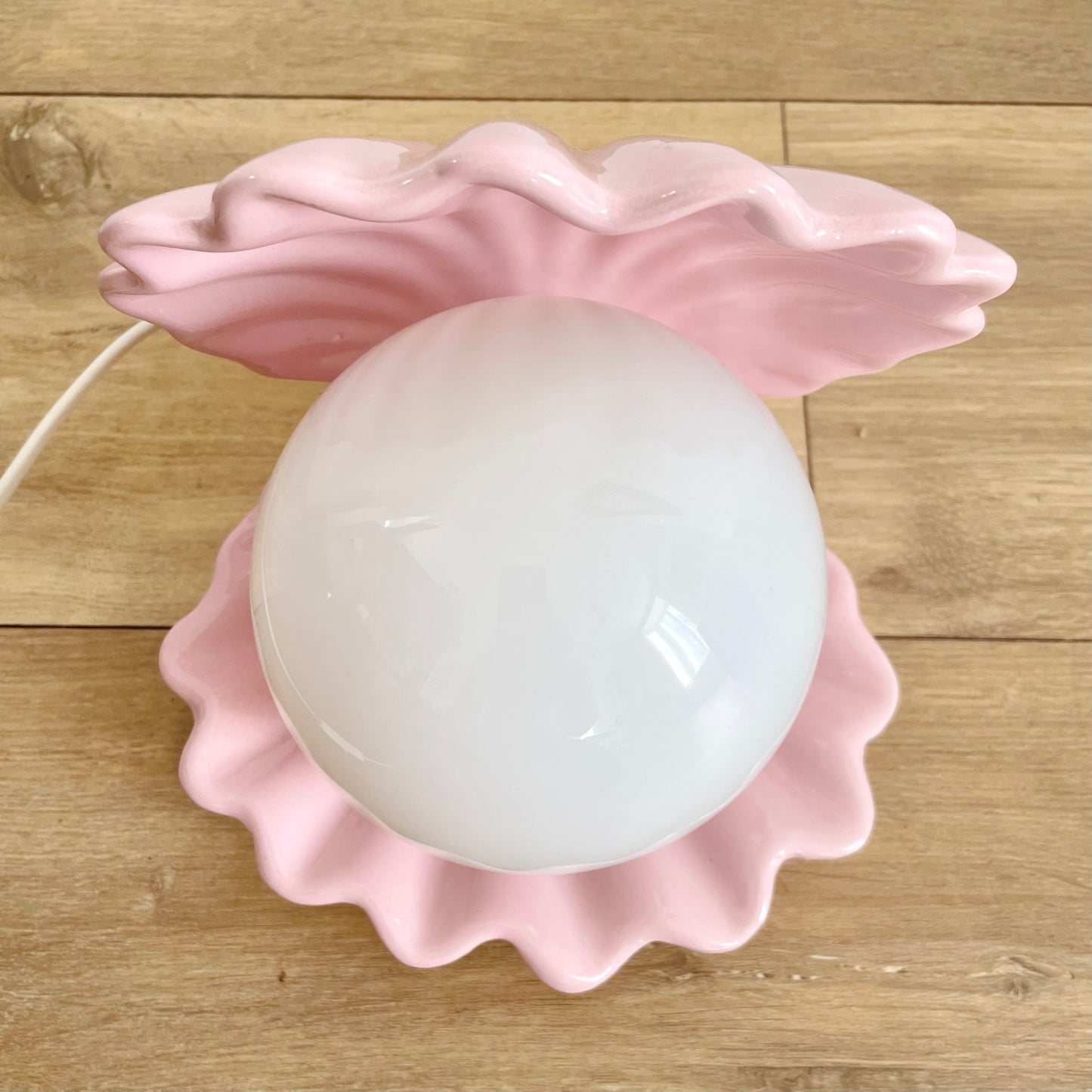 Lampe coquillage rose