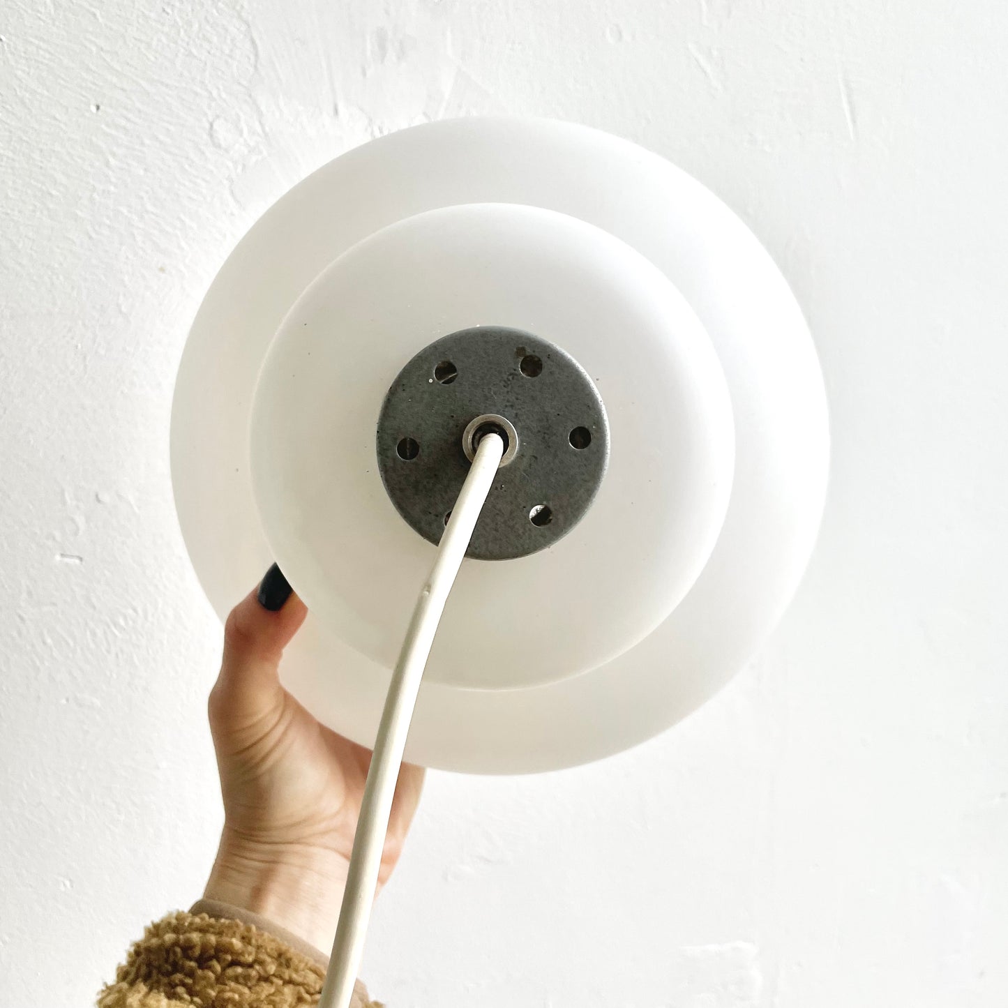 Suspension Space age verre blanc