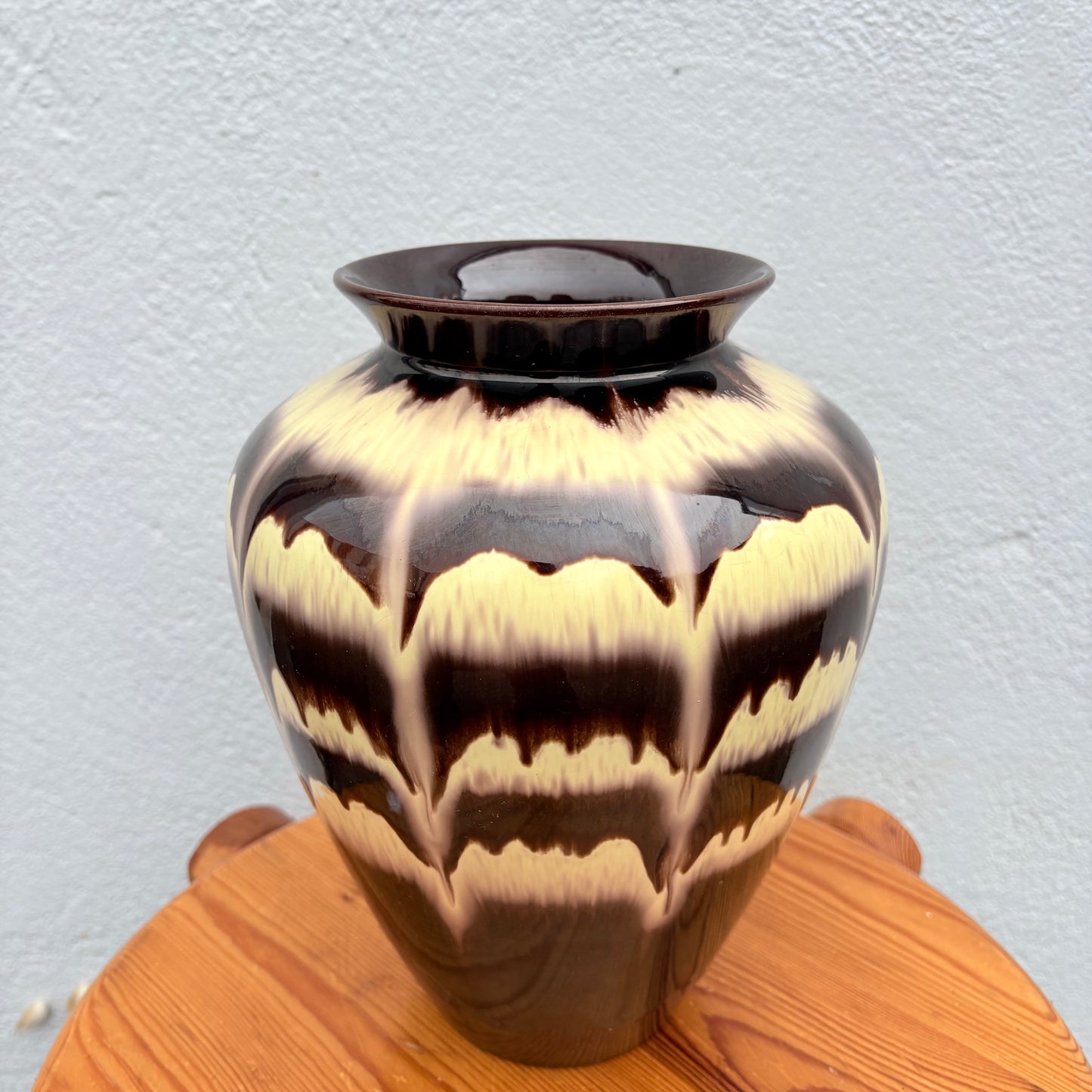 Vase West Germany marron et jaune pale