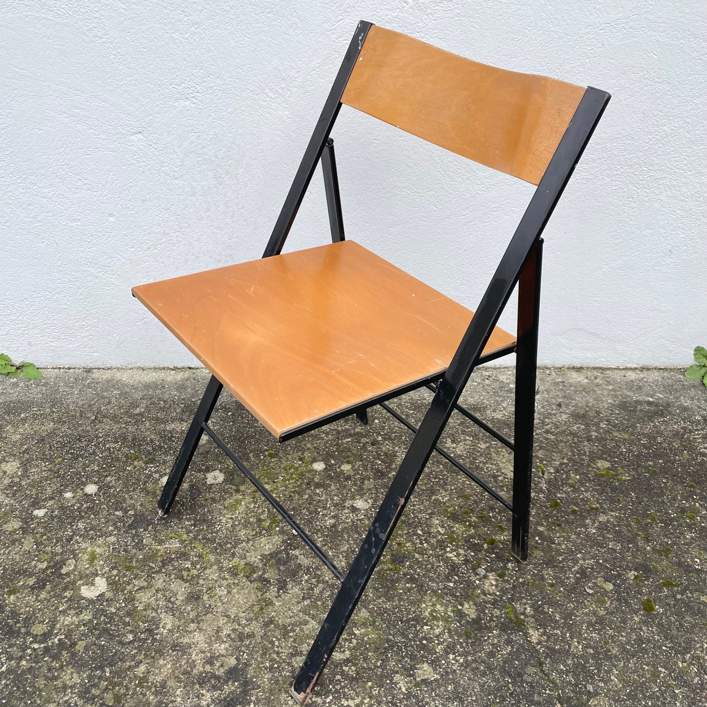 Chaise pliante bois et métal