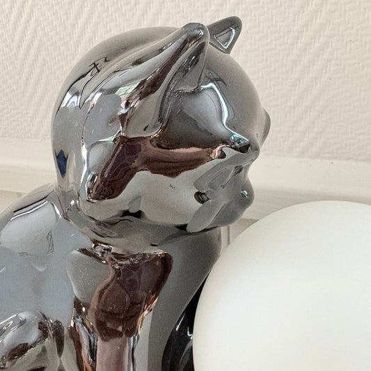 Lampe en céramique chat