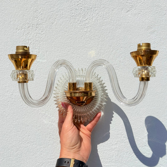 Applique en verre et laiton