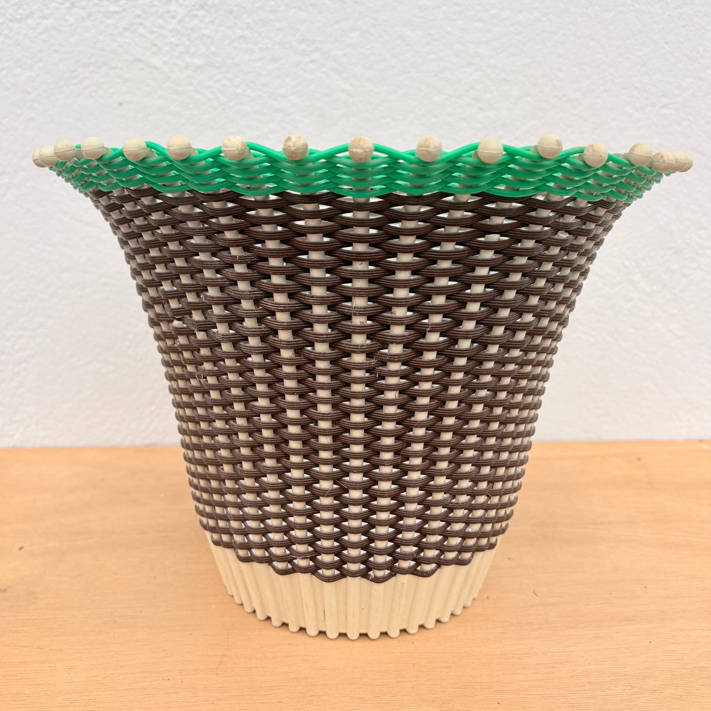 Cache pot vert et marron