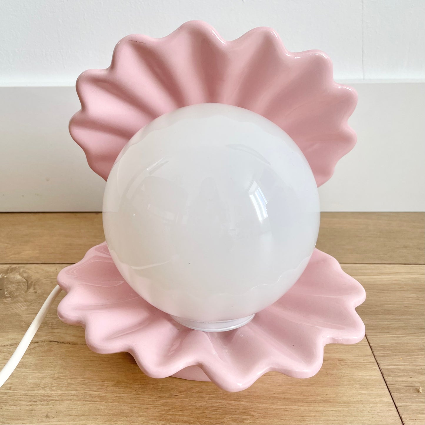 Lampe coquillage rose