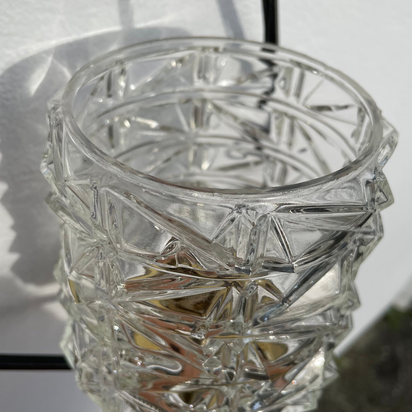 Lustre ancien en métal et verre