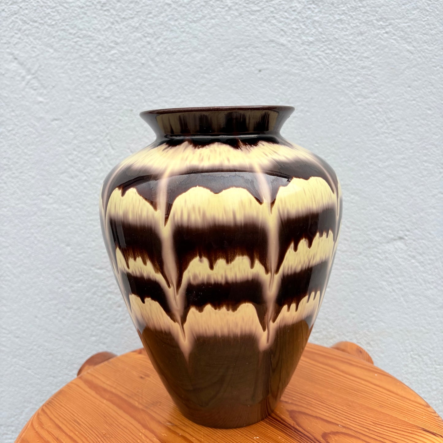 Vase West Germany marron et jaune pale