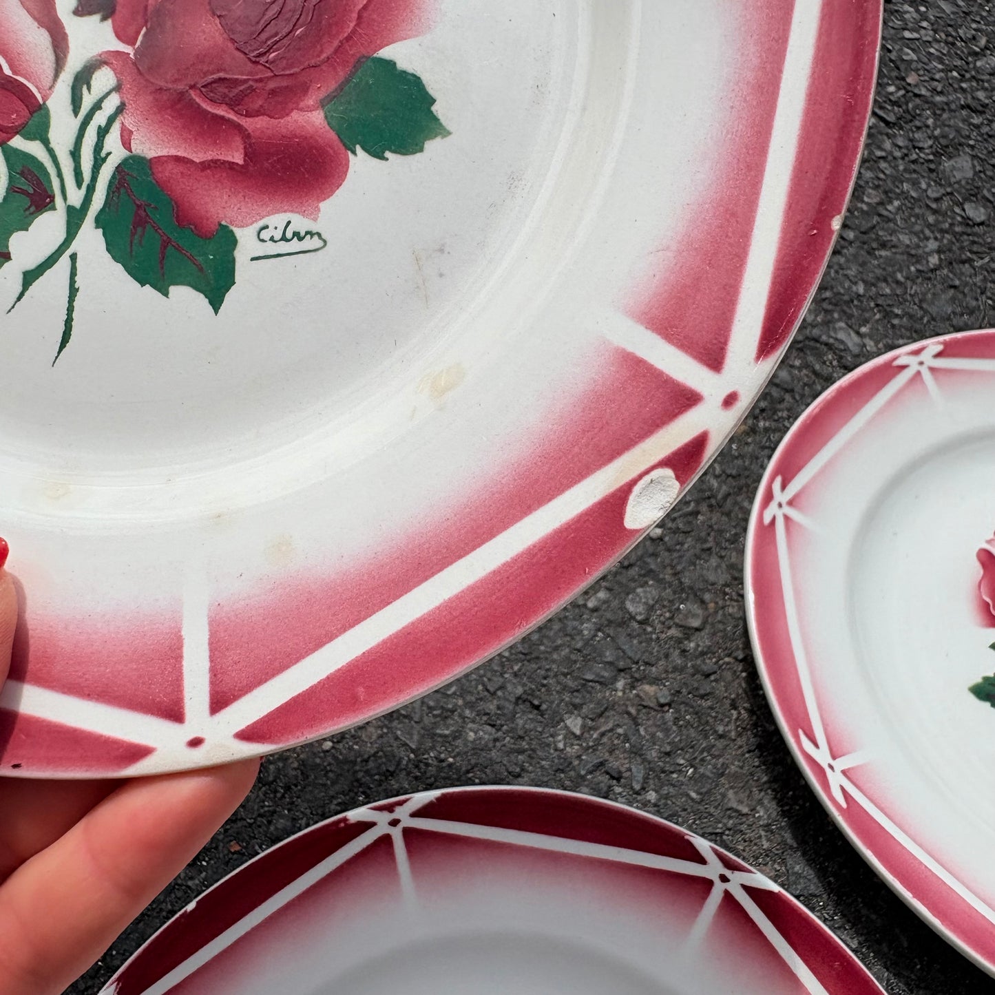 Lot de 12 assiettes Sarguemines