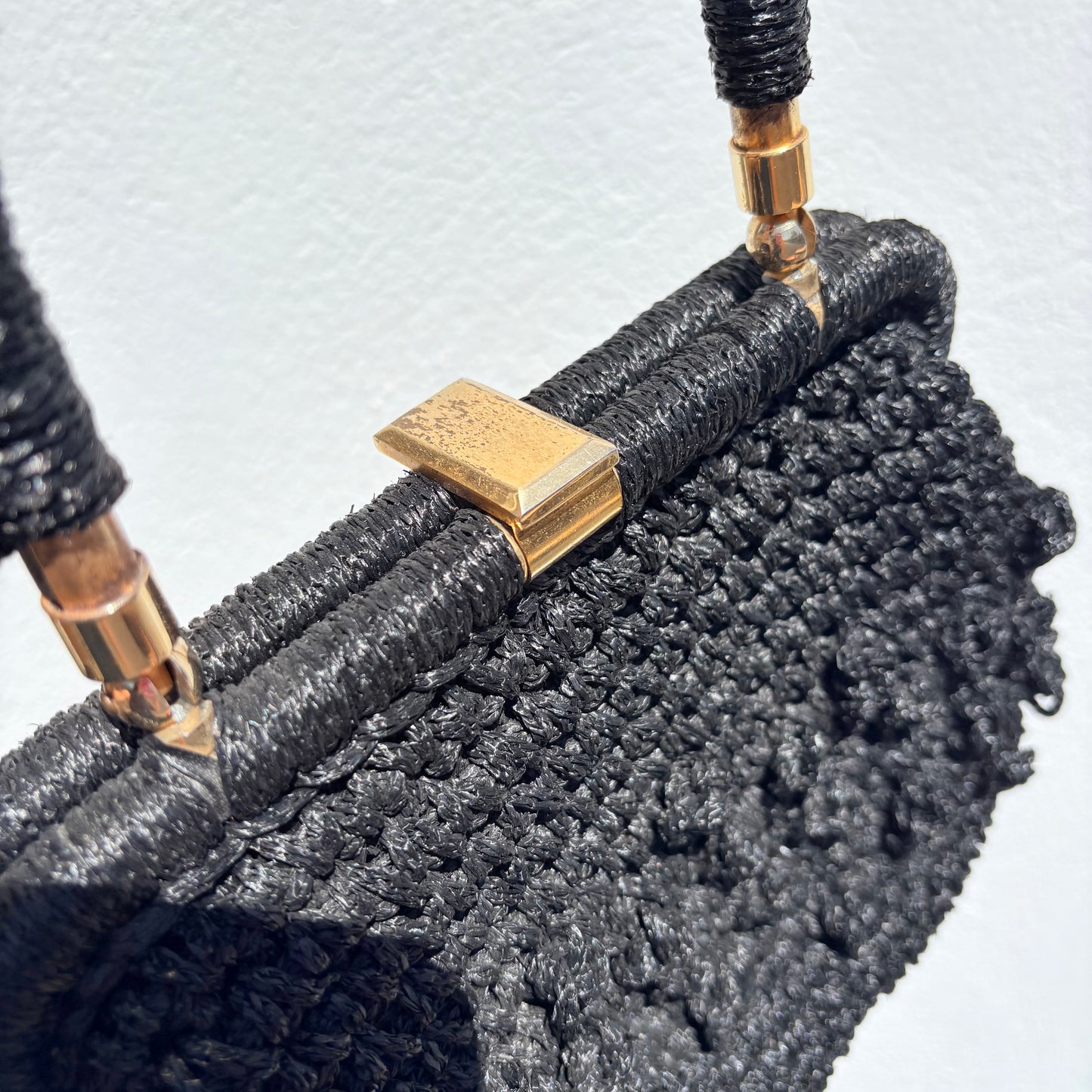 Sac noir ancien en crochet