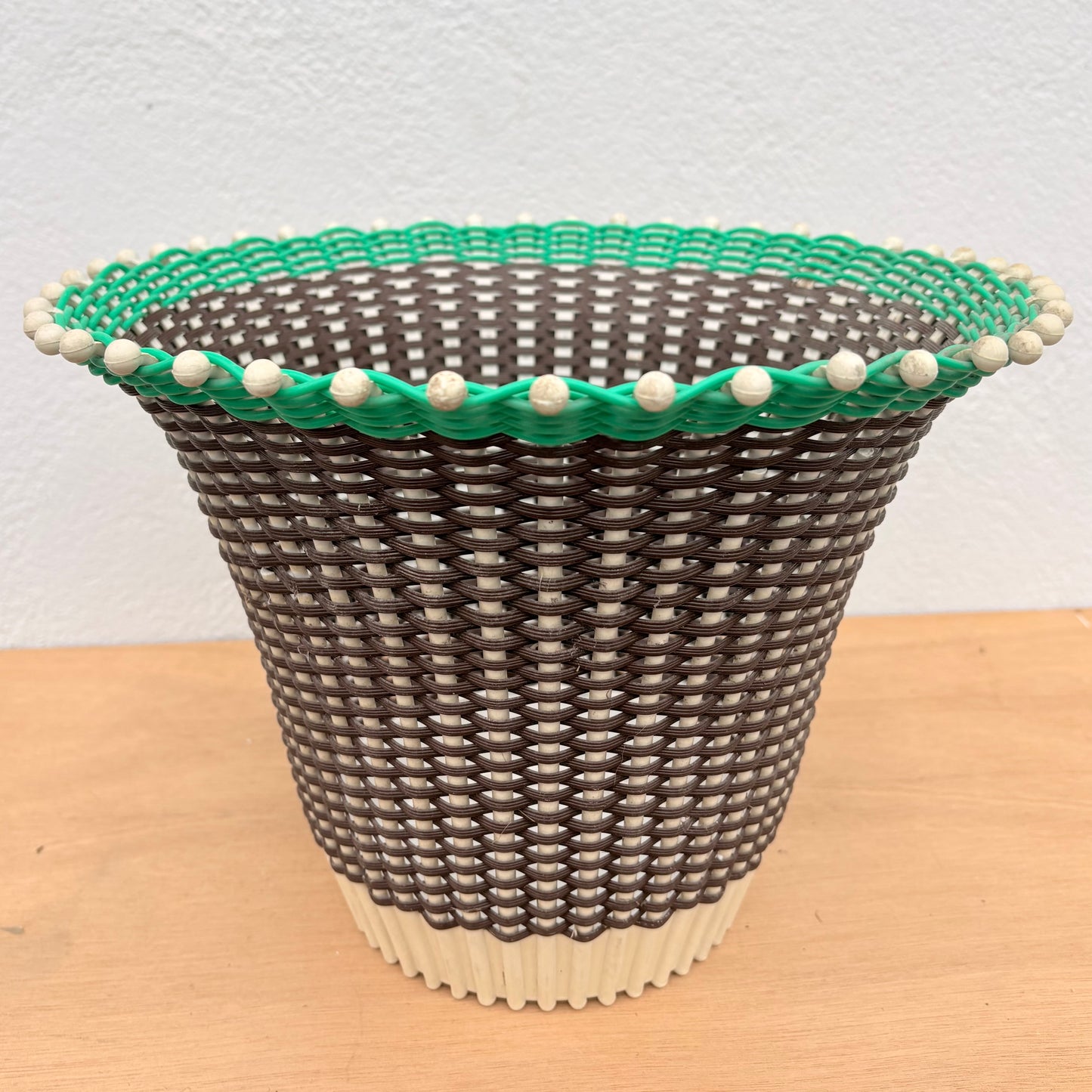 Cache pot vert et marron