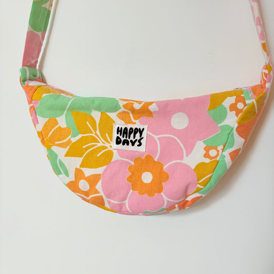 Sac demie lune tissu fleuri