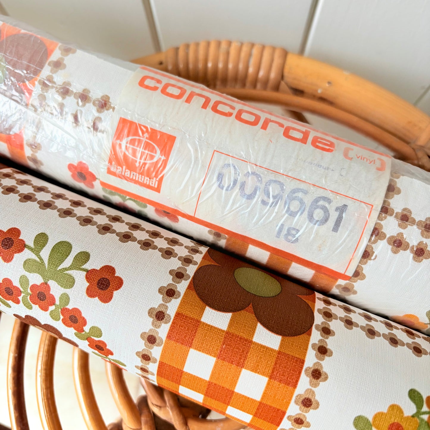 Papier peint vintage orange