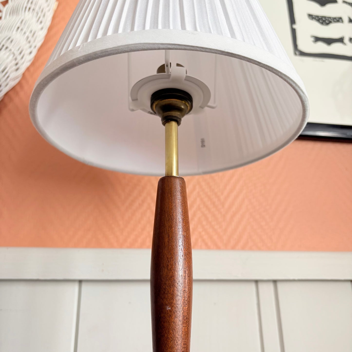 Lampe anglaise teck et laiton