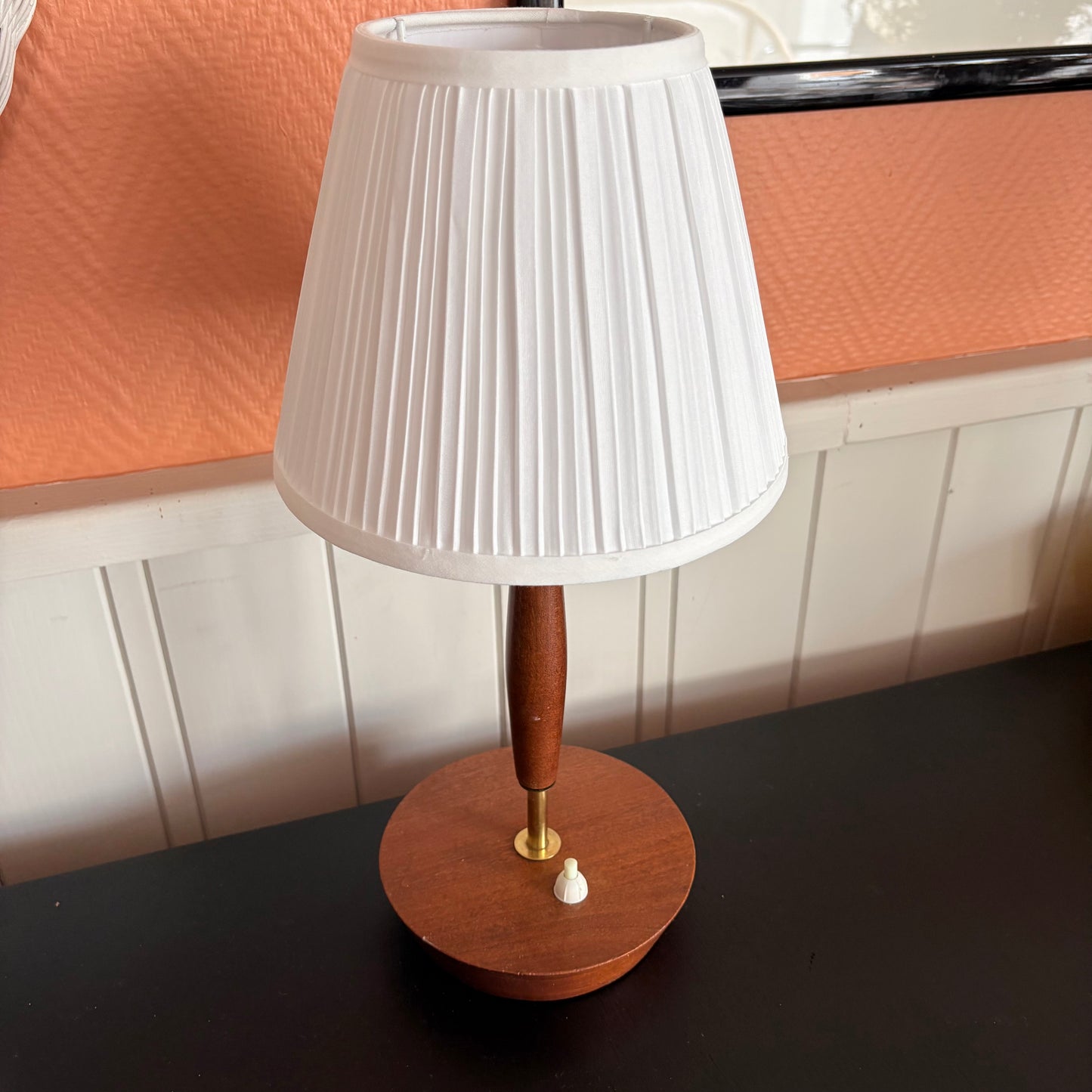 Lampe anglaise teck et laiton