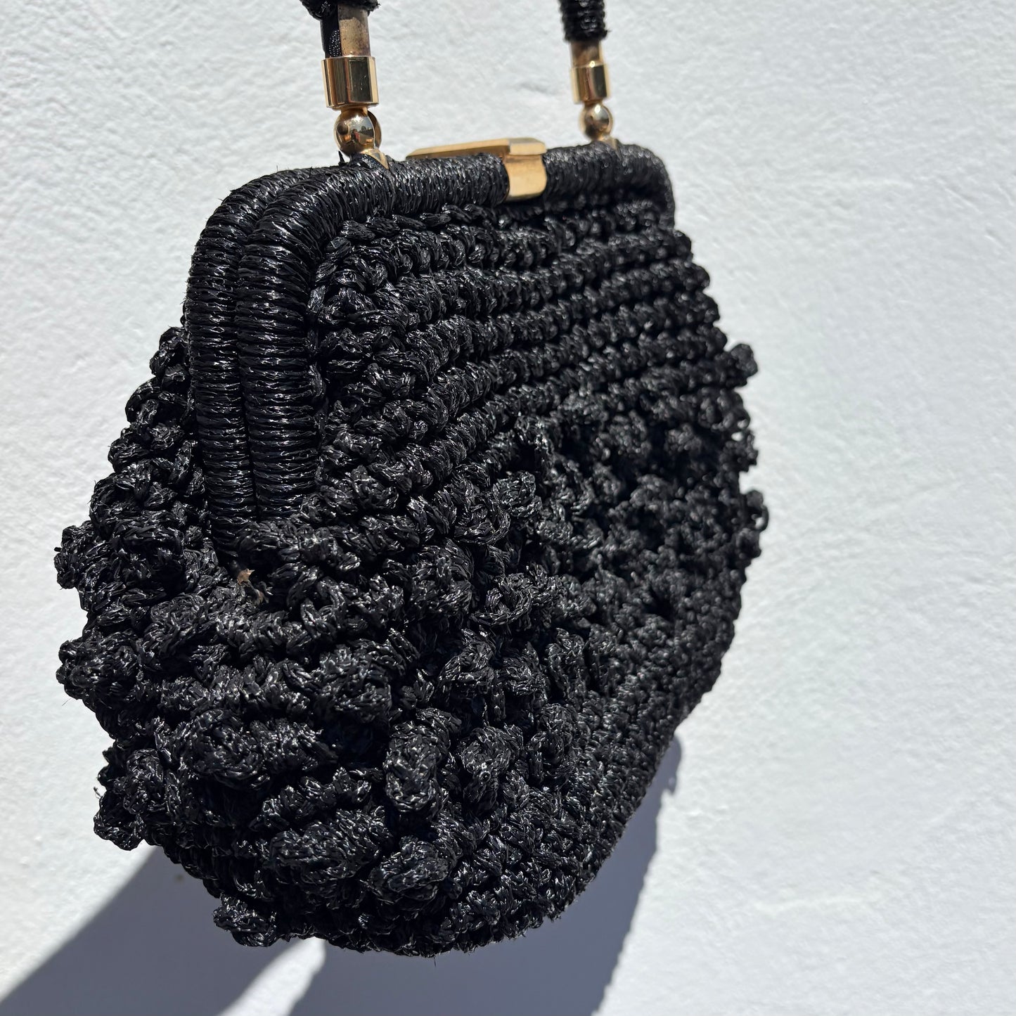 Sac noir ancien en crochet