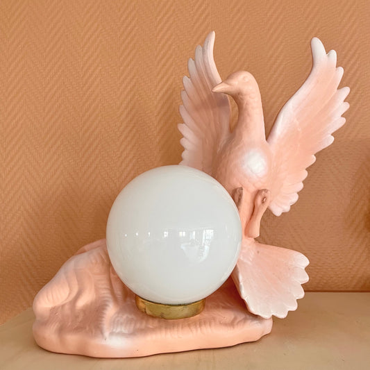 Lampe colombe rose