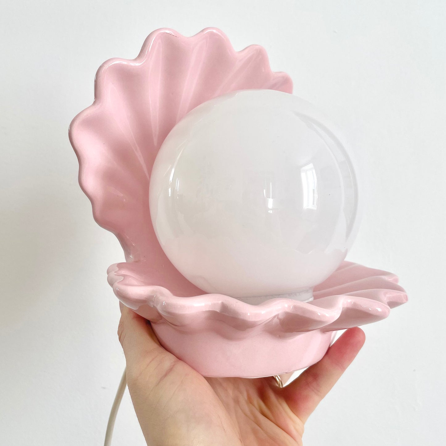 Lampe coquillage rose