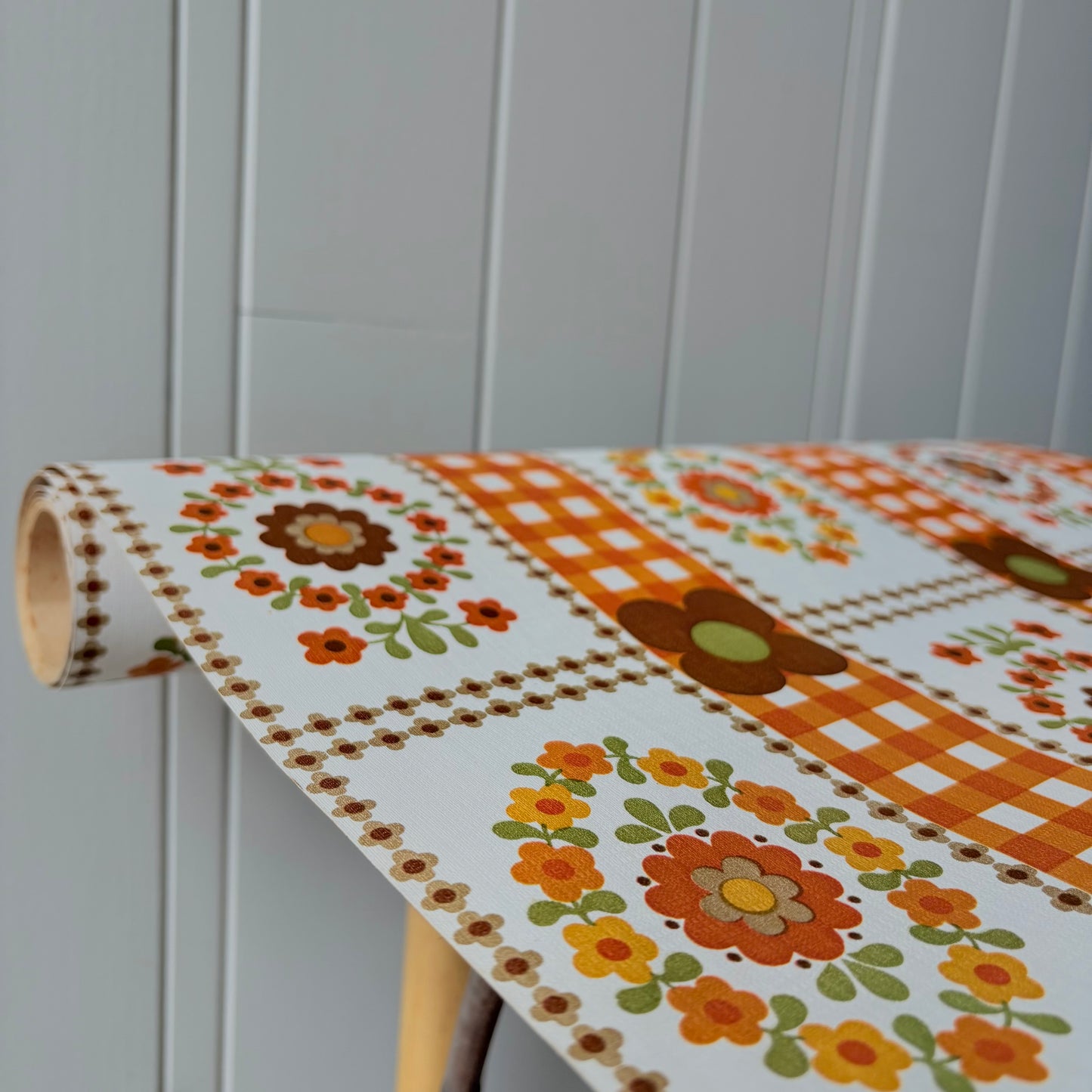Papier peint vintage orange