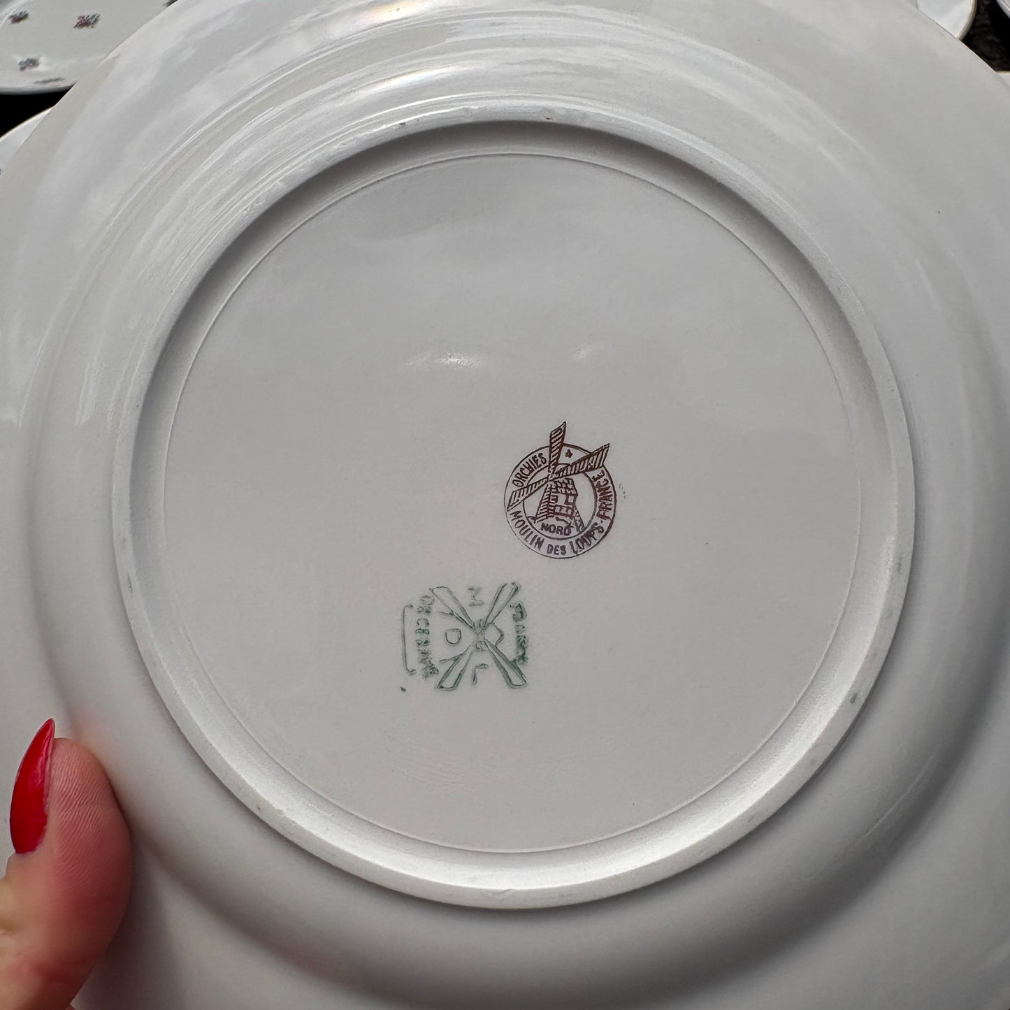 Lot de 12 assiettes motif fleuri