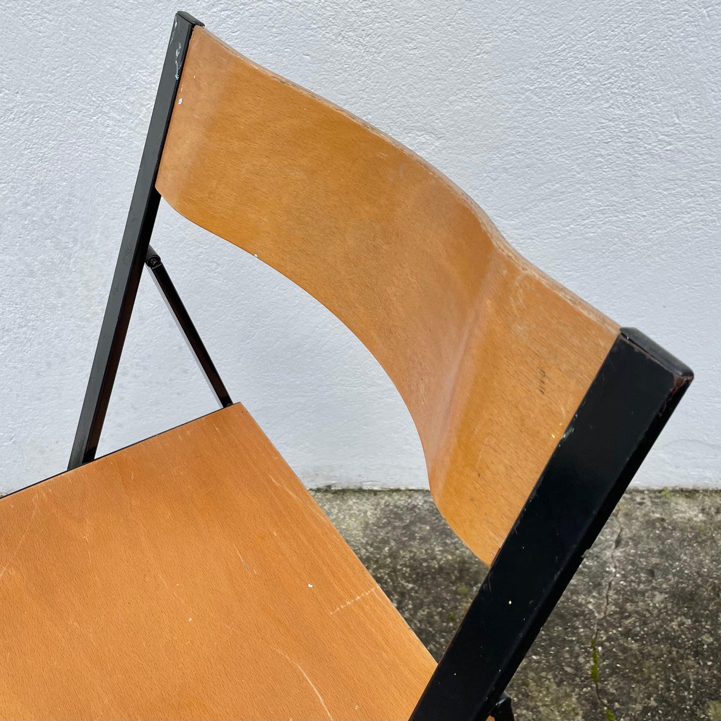 Chaise pliante bois et métal