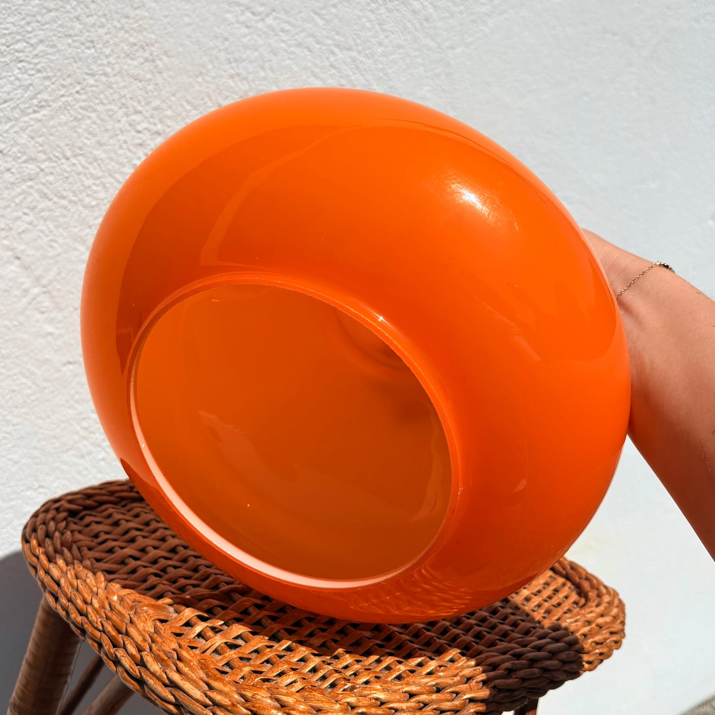 Suspension en verre orange