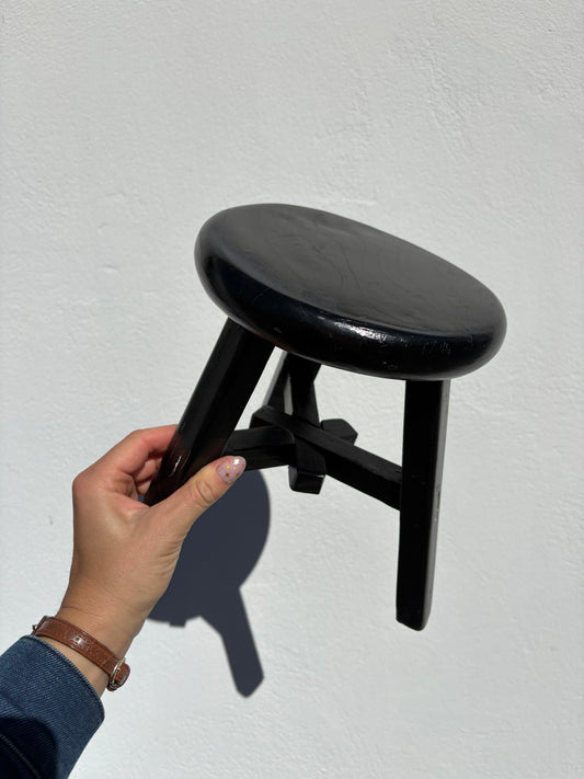 Mini tabouret tripode noir