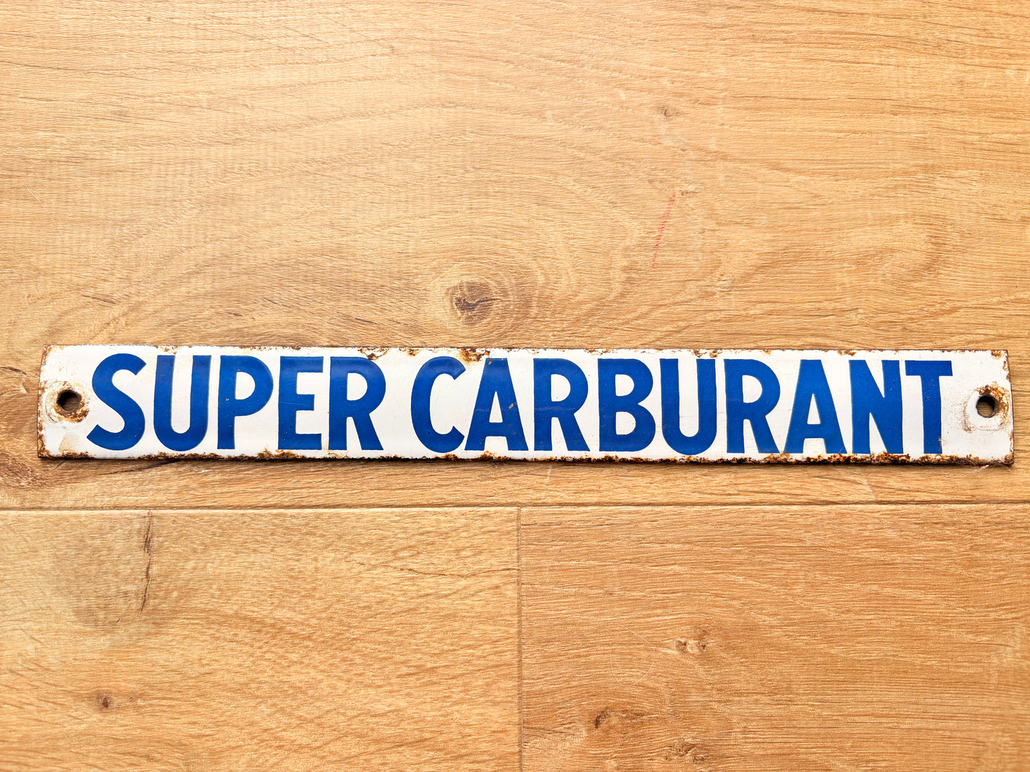 Plaque émaillée super carburant
