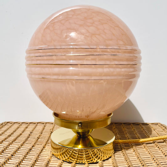 Lampe verre de Clichy rose