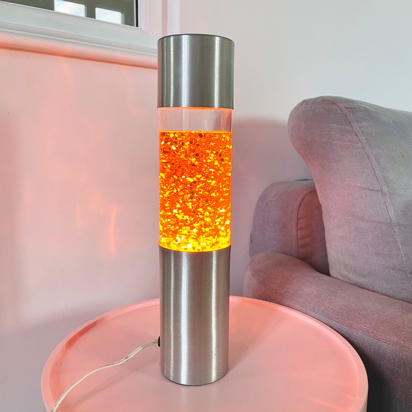 Lampe lave à paillettes années 70