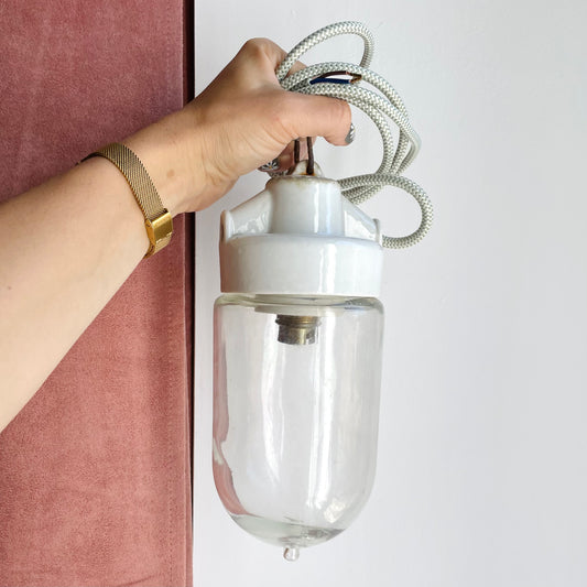 Lampe globe avec support en céramique