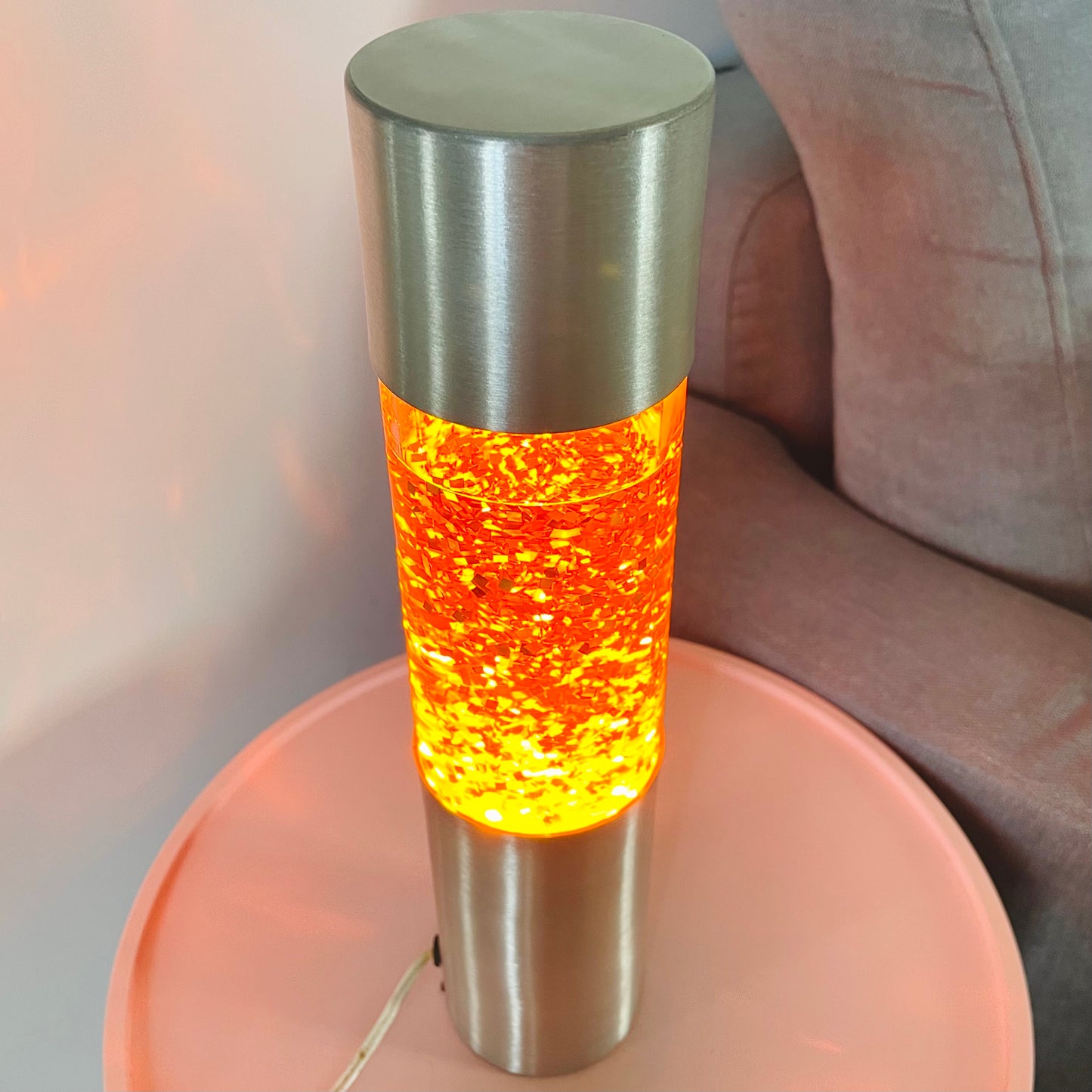 Lampe lave à paillettes années 70