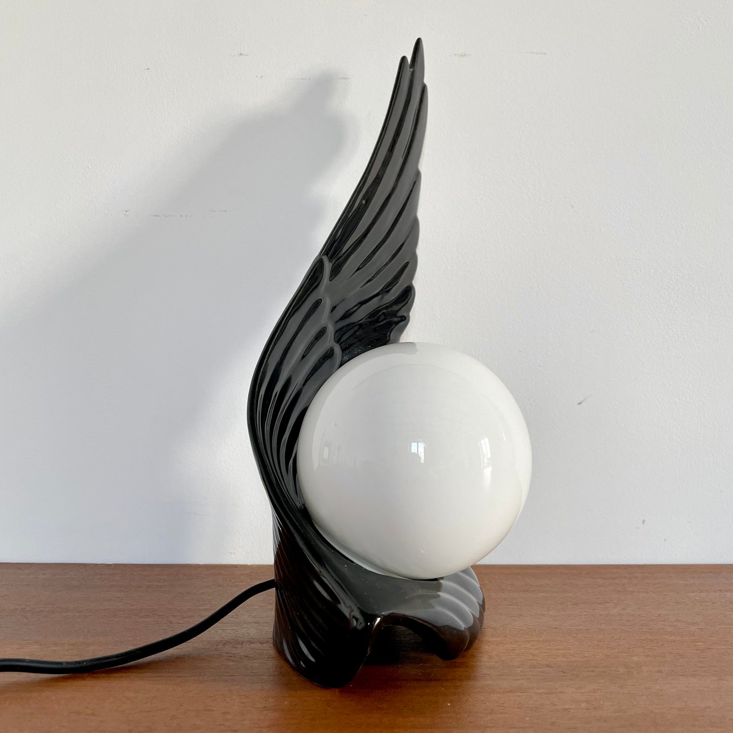 Lampe aile et globe en céramique